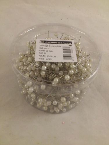 Colored pins 6 mm 500 p. white